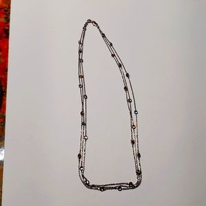 14k white gold, not plated, genuine sapphire neclace..stamped